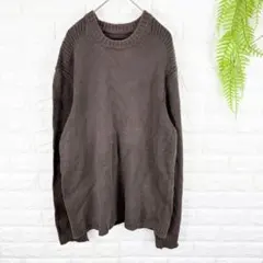 ビクトリノックス【M】長袖綿ニット セーター ブラウン ハドメ 古着 菅田将暉のサムネイル