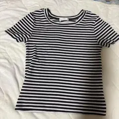 ストライプ 半袖Tシャツ 黒と白