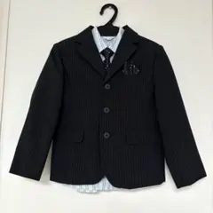 フォーマルスーツ フルセット 黒ストライプ 入学式 卒園式 男の子 120
