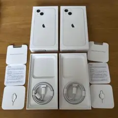 iPhone13 空箱・付属品（純正充電ケーブル、SIMピン）付きホワイト 2点