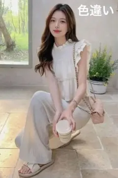 タグ付き新品未使用☆DHOLICフリルプリーツポイントセットアップ黒パンツセット