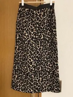SHIPS／レオパード ジャガードタイトスカート