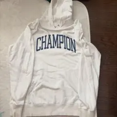 CHAMPION ホワイト フード付きパーカー