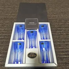 HOYA CRYSTAL 青クリスタルグラス 5個セット