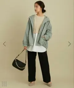 【VIS】グリーン フード付き マウンテンパーカー M