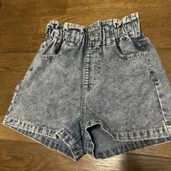 デニム ハイウエスト ショートパンツ