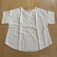 EMMEL REFINESバックレースアップ 半袖ブラウス ホワイトのサムネイル
