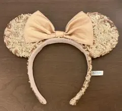 ディズニー ミニー スパンコール カチューシャ ピンクゴールド