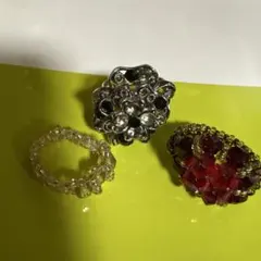 ハンドメイド ビーズリングセット