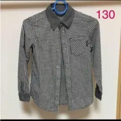 長袖チェックシャツ130