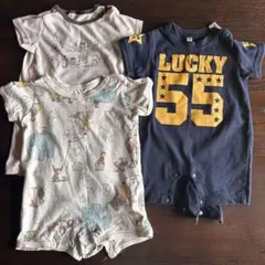 【人気3点セット】70・80㎝ カバーオール おさるのジョージ/セサミ/夏服