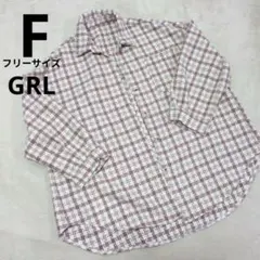GRL フリーサイズ　ピンク　チェック　上着 春のサムネイル