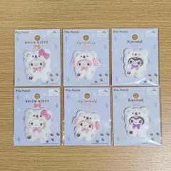 サンリオ ふわふわスノー パイルワッペン 6点セット