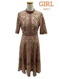 【最終値下げ】美品★GIRL サイズL 刺繍ドレスワンピース