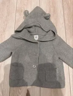 baby GAP ベビーギャップ くま耳 ニットカーディガン 70cm グレー