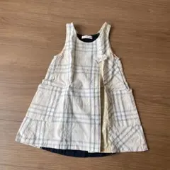 ニットプランナー　薄い黄色チェック柄 ノースリーブワンピース