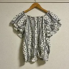 【チャオパニック】トップス オフショル ホワイト ネイビー【F】のサムネイル