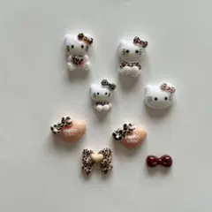 サンリオ　ハローキティ ネイルパーツ 8個セット　ヒョウ柄　④
