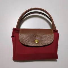 美品❣️LONGCHAMP Le Pliage レッド トートバッグ