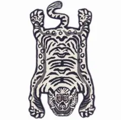 ［新品］DETAIL チベタンタイガーラグ　ホワイトブラック