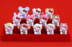 送料無料　サンリオ　十二支はろうきてぃ開運占い　おみくじ付き12点セット　陶器製