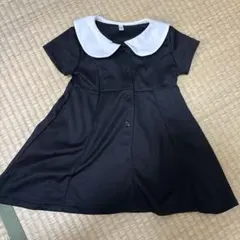 黒と白の襟付きワンピース 90サイズ 半袖