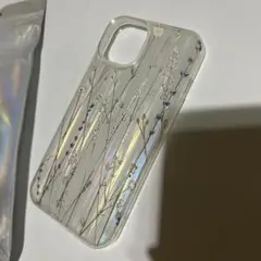 新品　iPhone14 ケース　オーロラ　フラワー