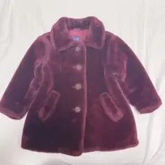 GAP ファーコート　xxs 90 100 ワインレッド　かっこいい　アウター