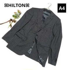 73◎洋服の青山 HILTON スーツ【A4標準】ストライプ グレー ビジネス