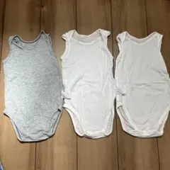 UNIQLO ユニクログレー/ホワイトシャツ肌着ボディスーツ3枚セット メッシュ
