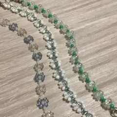 ビーズブレスレット お花モチーフ　ハンドメイド　3個セット
