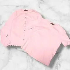 ブルックスブラザーズ　カーディガン　ニット　アンサンブル　ピンク　セットアップ