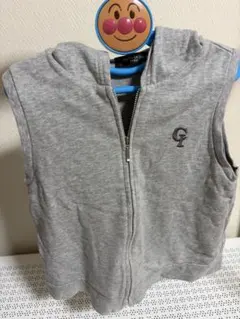 COMME CA ISM キッズ ノースリーブ パーカー グレー 110A