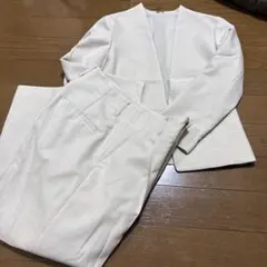 ロペ　ライトベージュ スーツ　リネン風 セットアップ　1回着用