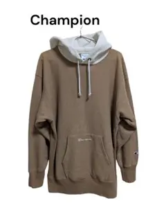 Champion REVERSE WEAVE パーカー 青単タグ復刻ブラウン L