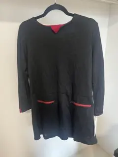 黒のニットワンピース 長袖 ポケット付き　タグ付き