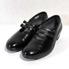 【現行品】ボンステップ　23.5　大塚製靴　ストラップパンプス　黒　本革