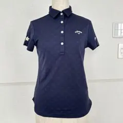 Callaway キャロウェイ ゴルフ ポロシャツ 花柄 ネイビー M 半袖