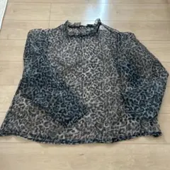 大きいサイズ　4XL レオパード柄 シースルー長袖シャツ SHEIN