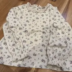 プティマイン　花柄フリル襟長袖シャツ 130cm