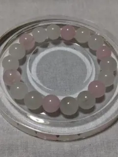 ★天然石ブレスレット※ローズクォーツと翡翠のブレスレット