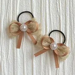 ミニツイン リボン ヘアゴム(105)