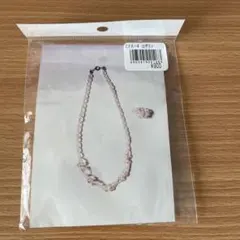 ビーズ編みのネックレス　指輪　お花のモチーフ　キット