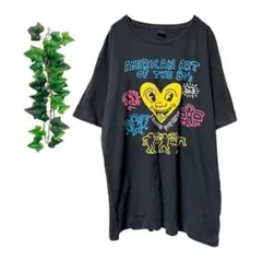 ［L］ ユニクロ Tシャツ キースヘリング 綿100% ストリート 黒