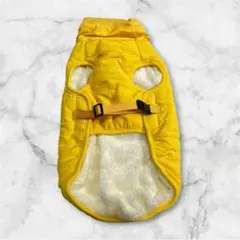 【極暖】新品！犬用 ダウンジャケット ベスト 黄色 Mサイズ 裏ボア 防寒 冬服のサムネイル