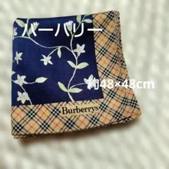 ✰Burberrys✰ 花柄 チェック ハンカチ 約48×48cm