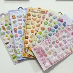 6枚セット　ボンボンドロップ　3Dシール　立体ステッカー　うさぎ　かわいい