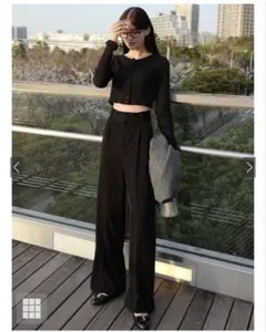 GRL タックセンタープレスストレートワイドパンツ［ai36］