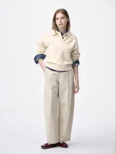 GU ブラッシュドワイドテーパードパンツQ