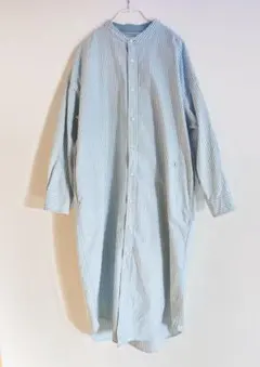 niko and... ストライプシャツワンピース　ブルー